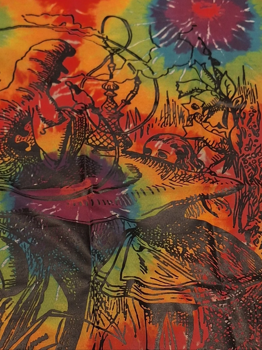 Alice in Wonderland tie-dye tapestry
